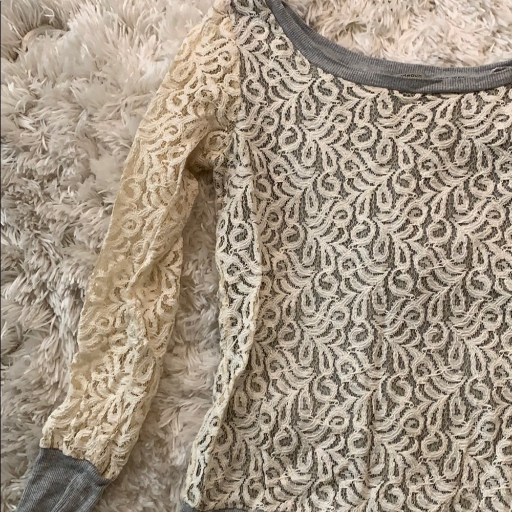 Anthropologie Lace crewneck top - Picture 2 of 8